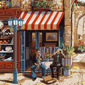 Wizardi Painting by Numbers Kit Уличные музыканты 40x50 см J018