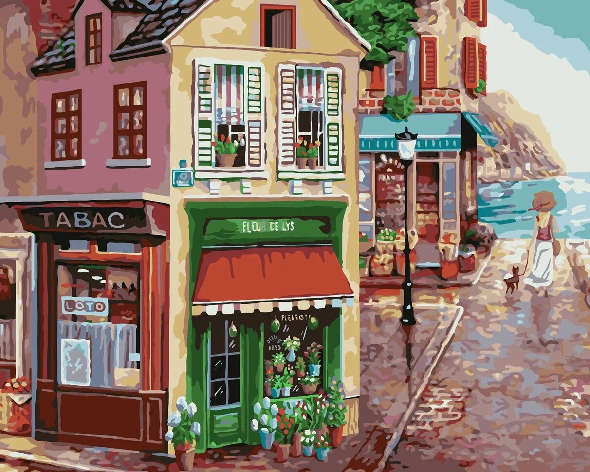 Раскраска по номерам. Цветочный магазин 40x50 см C26